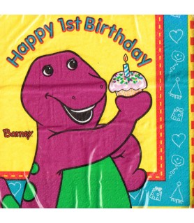 Barney Vintage 1st Birthday Lunch Napkins (16ct)