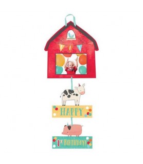 Farm Party 'Barnyard Birthday' Personalized Photo Sign (1ct)