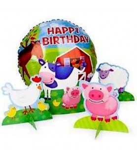 Barnyard Farm Animals Mylar Balloon Table Decoration KIt (5pc)
