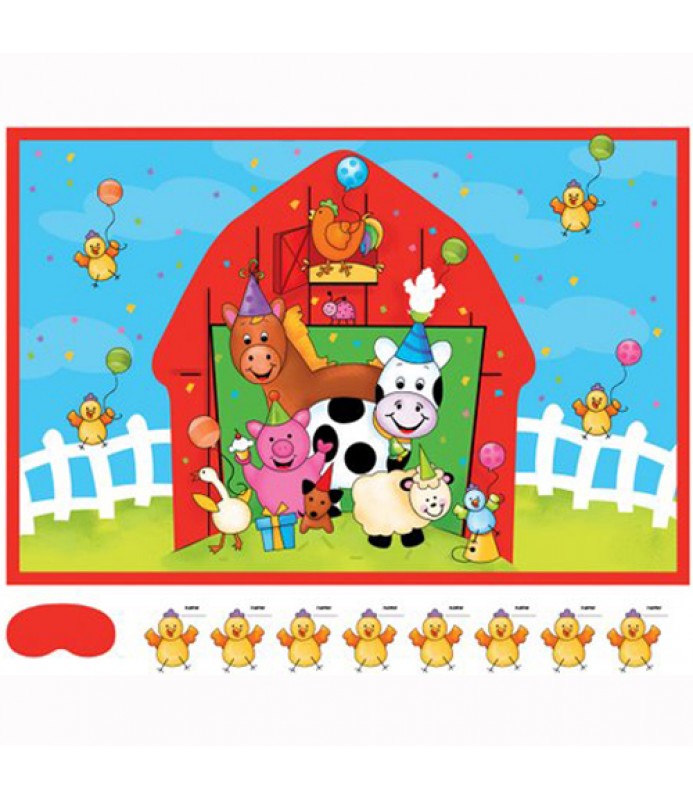 Barnyard Bash Farm Animals Party Game Poster 1ct