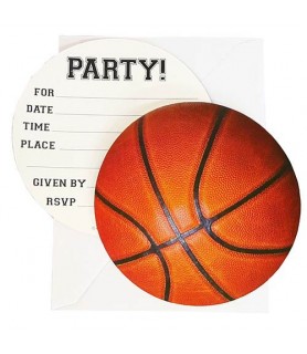 Basketball 'Sports Fanatic' Invitations w/ Envelopes (8ct)