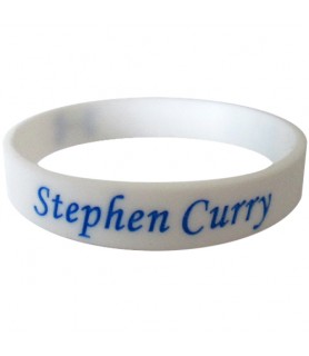 NBA Golden State Warriors Stephen Curry White Rubber Bracelet / Favor (1ct)