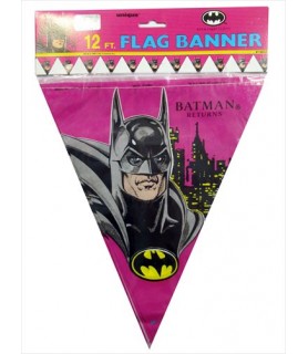 Batman Vintage 1991 Pink & Black Flag Banner (12ft)