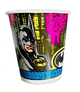 Batman Vintage 1991 Pink & Black 7oz Paper Cups (8ct)
