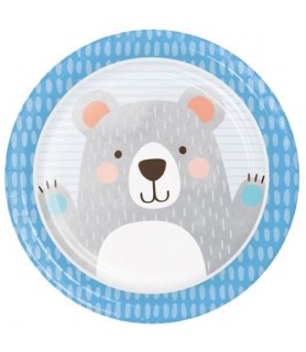 1st Birthday 'Bear' Large Paper Plates (8ct)