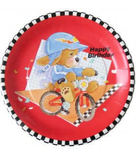 Bicycle Puppy Large Paper Plates (8ct)
