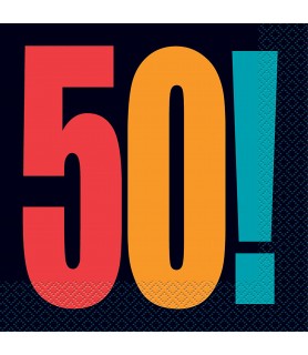 Birthday Cheer '50!' Lunch Napkins (16ct)
