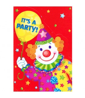 Happy Birthday 'Juggles the Clown' Invitations w/ Envelopes (8ct)