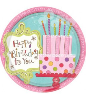 Happy Birthday 'Sweet Stuff' Extra Large Paper Plates (8ct)
