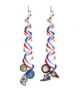 Happy Birthday 'Space Odyssey' Deluxe Dangling Cutouts (2ct)