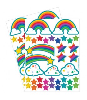 Rainbow Stripes Glitter Stickers (2 sheets)