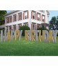 Happy Birthday Corrugate Plastic Yard Stake Sign / Decoration (4pc)