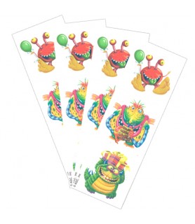 Happy Birthday 'Monster Party' Temporary Tattoos (4 sheets)