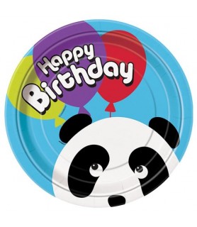 Happy Birthday 'Panda Party' Large Paper Plates (8ct)