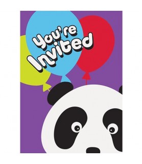 Happy Birthday 'Panda Party' Invitations w/ Envelopes (8ct)