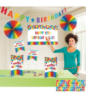 Birthday Rainbow Customizable Room Decorating Kit (8pc)