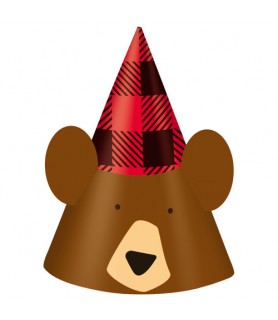 Plaid Lumberjack Happy Birthday Cone Hats (8ct)