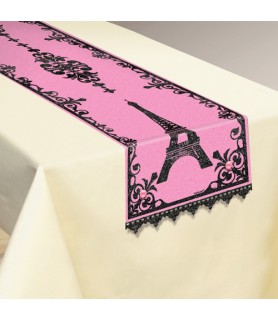 Bridal Shower 'A Day in Paris' Fabric Table Runner (1ct)