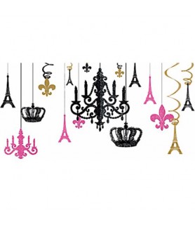 Bridal Shower 'A Day in Paris' Glitter Chandelier Decorating Kit (17pc)