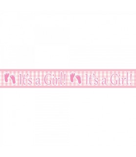 Baby Shower 'Plaid Baby Girl' Foil Banner (1ct)