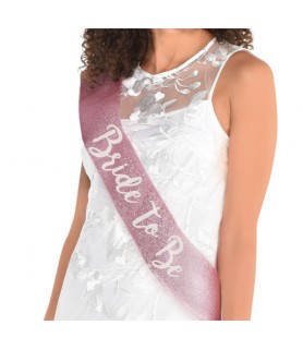 Wedding and Bridal 'Rose Gold Bride To Be' Deluxe Glitter Sash (1ct)