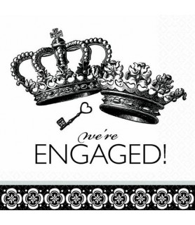 Engagement Party 'Damask and Dots' Lunch Napkins (36ct)