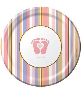 Baby Shower 'Tiny Toes Pink' Small Paper Plates (8ct)