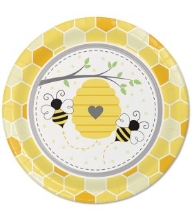 Baby Shower 'Bumblebees' Large Paper Plates (8ct)