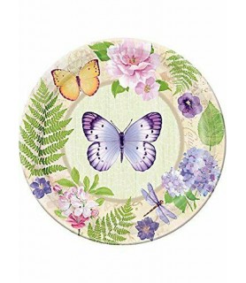Floral 'In the Garden' Extra Large Round Paper Plates (8ct)