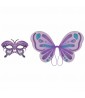 Floral Birthday 'Flutter' Glitter Butterfly Wings and Mask (2pc)