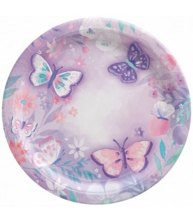 Floral Birthday 'Flutter' Large Paper Plates (8ct)