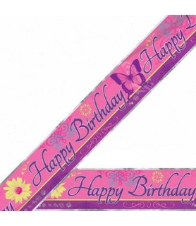 Butterfly Chic Foil Birthday Banner (1ct)