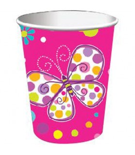 Butterfly 'Polka Dots' 9oz Paper Cups (8ct)