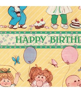 Cabbage Patch Kids Vintage 1983 'Happy Birthday' Gift Wrap (2 sheets, 8.3 sq. ft)