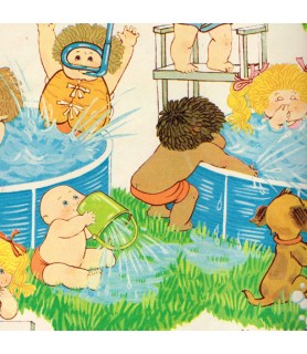 Cabbage Patch Kids Vintage 1983 'Pool Party' Gift Wrap (2 sheets, 8.3 sq. ft)