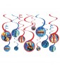 Captain Marvel Hanging Swirl Decorations (12pc)