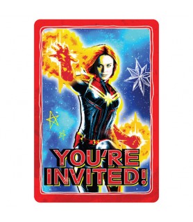 Captain Marvel Invitation Set w/ Envelopes (8ct)