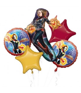 Captain Marvel Foil Mylar Balloon Bouquet (5pc)