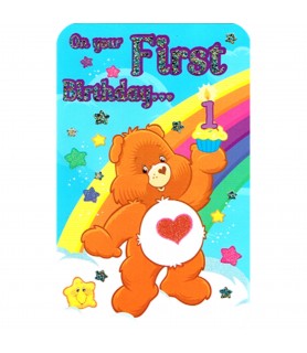 Care Bears Rainbow 1st Birthday Greeting Card w/ Envelope (1ct)