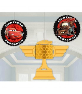 Cars Honeycomb Hanging Decorations (3ct)