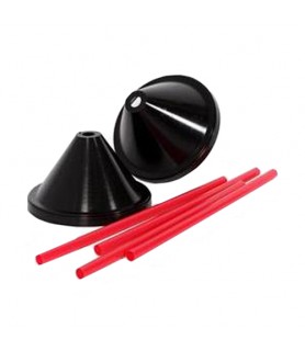 Black Plastic Dome 16oz Cup Lids w/ Straws (4ct ea.)