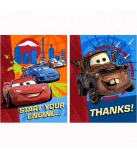 Cars 2 Invitations and Thank You Notes w/ Envelopes (8ct ea.)