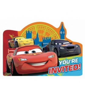 Cars 2 Invitations w/ Envelopes (8ct)