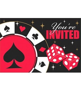 Casino Night 'Card Night' Invitation Set (8ct)