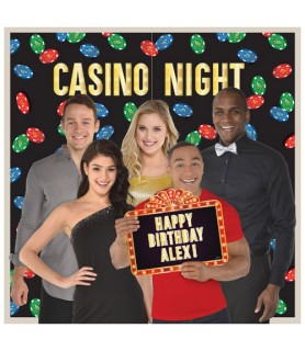 Casino Night Wall Poster Decorating Kit w/ Photo Prop (7pc)