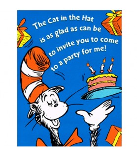 Cat in the Hat Invitations w/ Envelopes (8ct)
