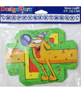 Catdog Vintage 1998 Happy Birthday Banner (1ct)