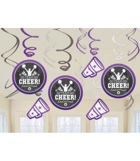 Cheerleading 'Spirit Squad' Hanging Swirl Decorations (12pc)