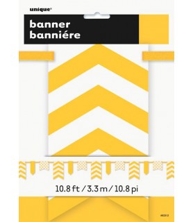 Sunflower Yellow Chevron and Dots Paper Banner (1ct)
