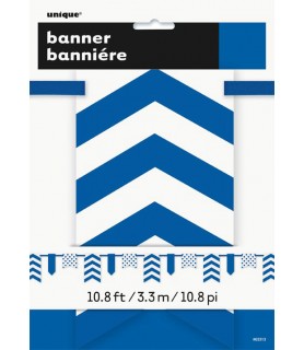 Royal Blue Chevron and Dots Paper Banner (1ct)